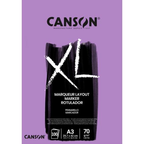 Bloc dessin Canson XL Marker A3 70g 100 feuilles