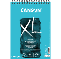 Bloc aquarelle Canson XL A4 30 feuilles 300g spirale blanc
