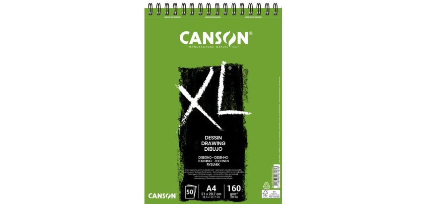 Tekenpapier Canson XL Drawing 50vel 160gr A4 wit