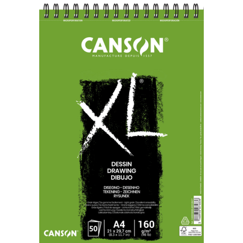 Bloc à dessin Canson XL Dessin A4 160g spirale 50 feuilles