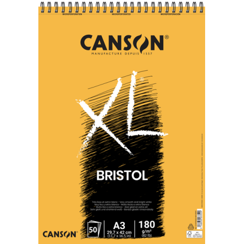 Tekenblok Canson XL Bristol A3 50 vel 180gr