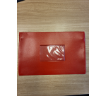 15x26cm bright red faux leather zip school pouch