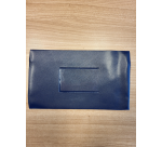 Trousse scolaire à zip 15x26cm simili bleu foncé