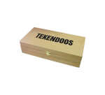 Tekendoos 25x12.5x6.5cm 3 vakken beukenhout