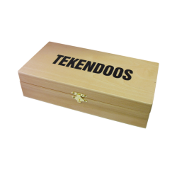 Tekendoos 27x15x8cm 3 vakken beukenhout
