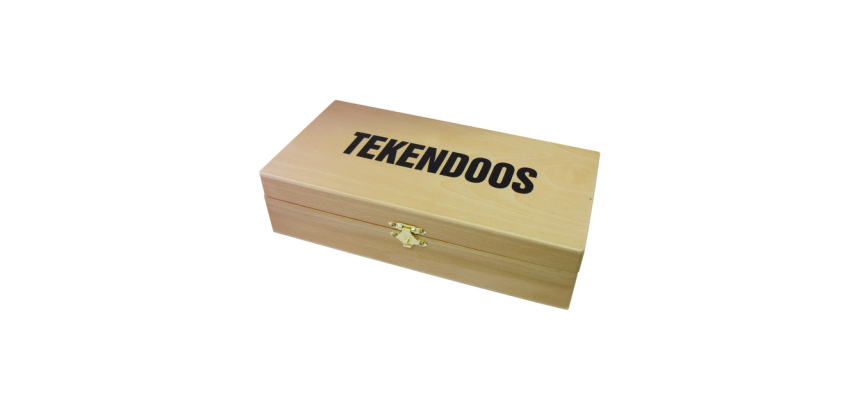 Tekendoos 27x15x8cm 3 vakken beukenhout
