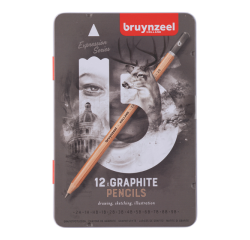 Crayon graphite Bruynzeel Expression set 12 duretés gris