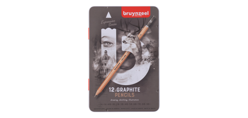 Crayon graphite Bruynzeel Expression set 12 duretés gris