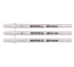 Stylo gel Sakura Roll Classic set 3 largeurs blanc