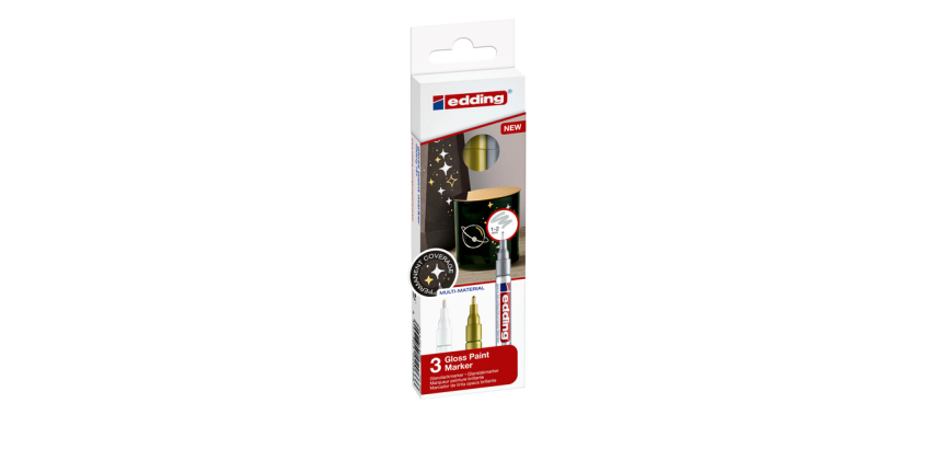Oil-based edding 751 paint marker 1-2mm Metallic assorted set of 3 pieces