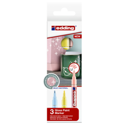 Marqueur peinture edding 751 ogive 1-2mm pastel set 3 pièces assorti