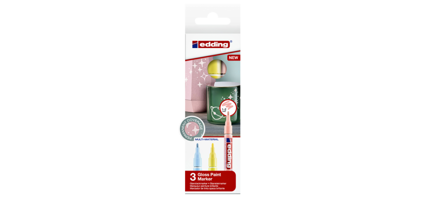 Marqueur peinture edding 751 à base d'huile 1-2mm pastel assorti 3 pièces