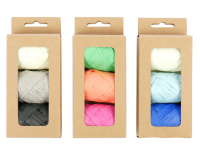 Ruban raphia assorti orange/vert/rose