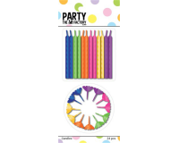 Bougies anniversaire couleur assorti 24 pièces