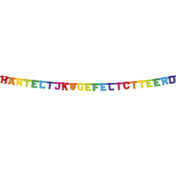 Guirlande lettres "Gefeliciteerd" coloré