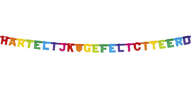 Guirlande lettres "Gefeliciteerd" coloré