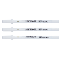 Feutre gel Sakura Gelly Roll Classic 08 set 3 pièces blanc