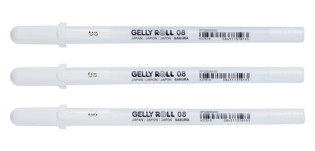 Sakura Gelly Roll Classic Gelfeder 08 Set 3 Stück weiß