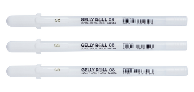 Gelschrijver Sakura Gelly Roll Classic 08 set à 3 stuks wit