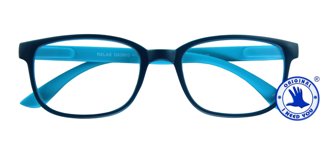 I Need You Lesebrille +1.50 dpt Regenbogen Blau-Hellblau