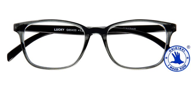 Lunettes de lecture I Need You +1.50 dpt Lucky gris-noir