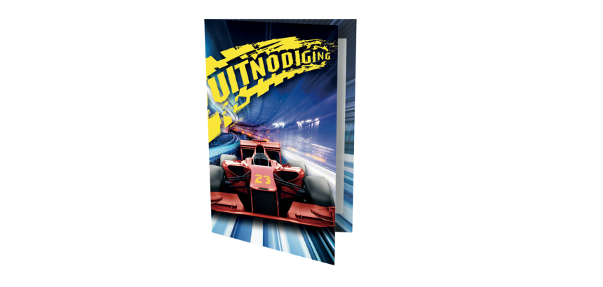 Carte invitation Voiture de course