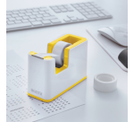 Dévidoir ruban adhésif Leitz WOW blanc/jaune