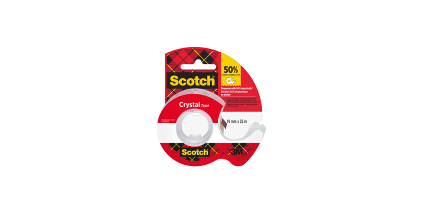 Scotch Crystal Tape 600 25mx19mm Transparent + Dispenser