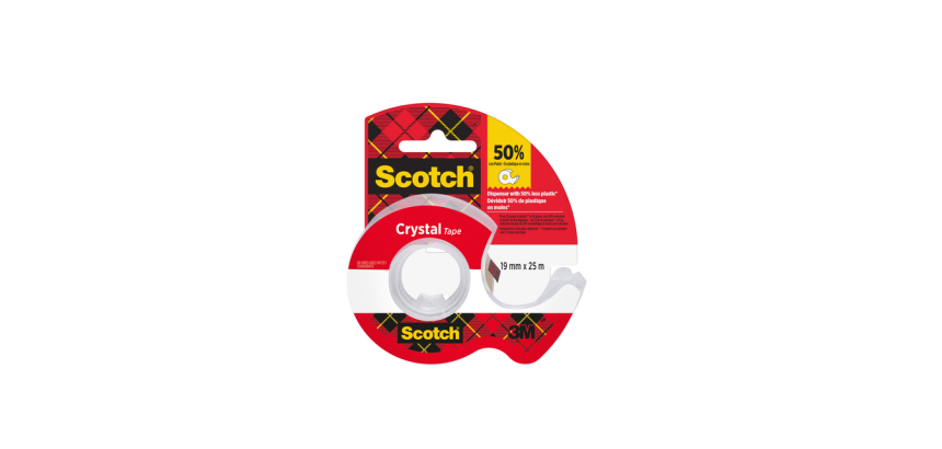 Plakband Scotch Crystal 600 19mmx25m transparant + handdispenser