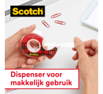 Plakband Scotch Crystal 600 19mmx25m transparant + handdispenser