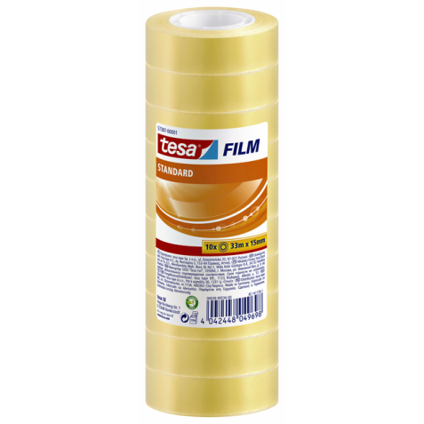 Ruban adhésif tesafilm® Standard 33mx15mm transparent 10 rouleaux