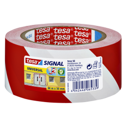 Ruban de signalisation tesa® Signal Universal 66mx50mm rouge/blanc