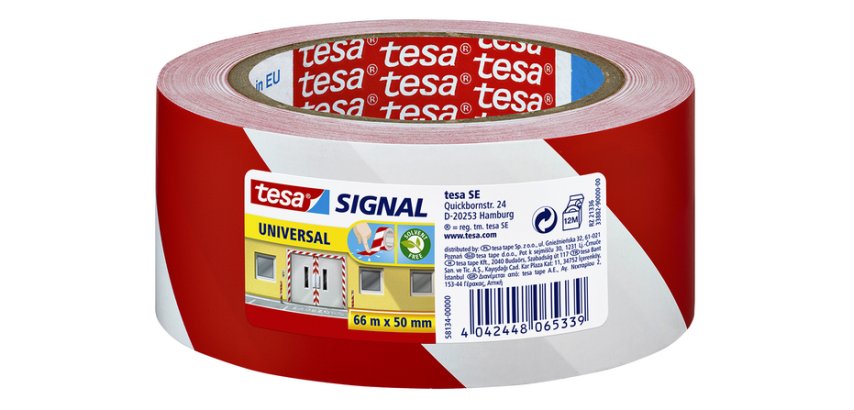 tesa® Signal Universal Markierungsband 66m x 50mm rot/weiß