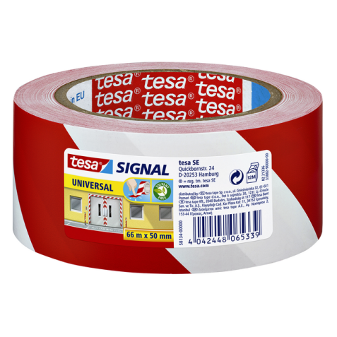 Waarschuwings- en markeringstape tesa® Signal Universal 66mx50mm rood/wit