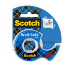 Ruban ahésif Scotch 19mmx16,5m Wall Safe + dévidoir