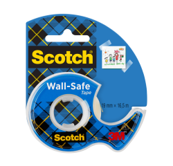 Plakband Scotch 19mmx16.5m Wall Safe + handdispenser