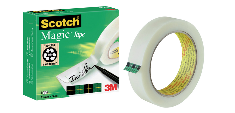 Ruban adhésif Scotch Magic 810 66mx25mm invisible mat