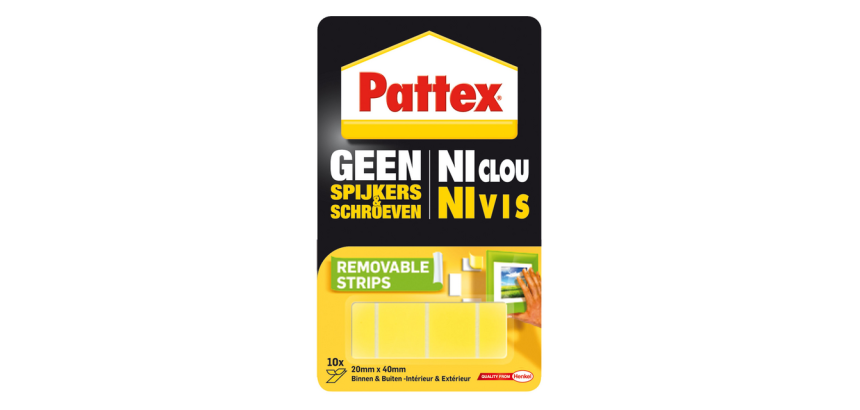 Languette Super montage Pattex amovible 2kg 10 pièces