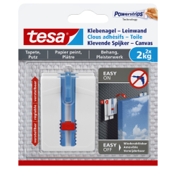 Klevende spijker tesa® canvas- behang en pleisterwerk 2kg wit 2 stuks