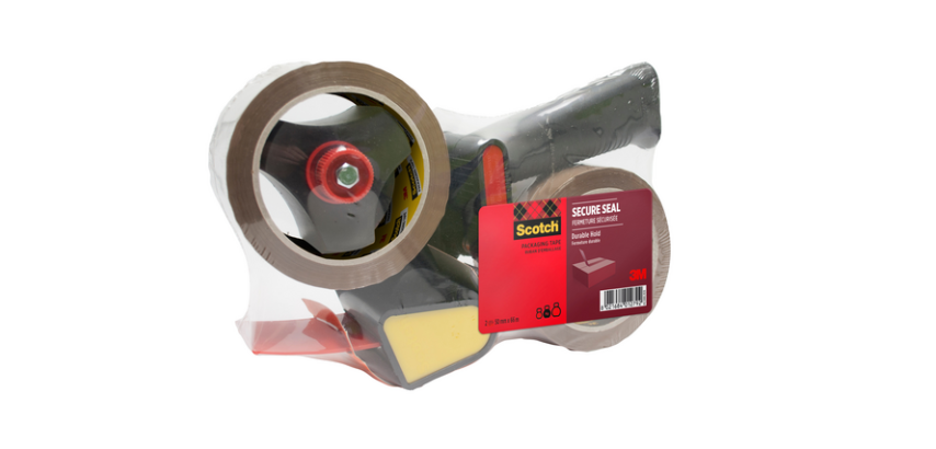Scotch Verpackungsabroller mit 2 Rollen Secure Seal 66mx50mm braun