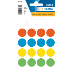 Etiquette HERMA 1881 rond 19mm assorti 100 pièces