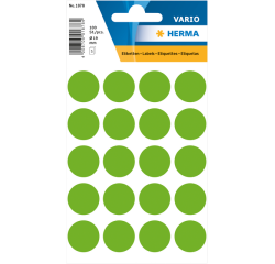 Etiquette HERMA 1878 rond 19mm vert fluo 100 pièces