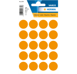Etiket HERMA 1874 rond 19mm fluor oranje 100stuks