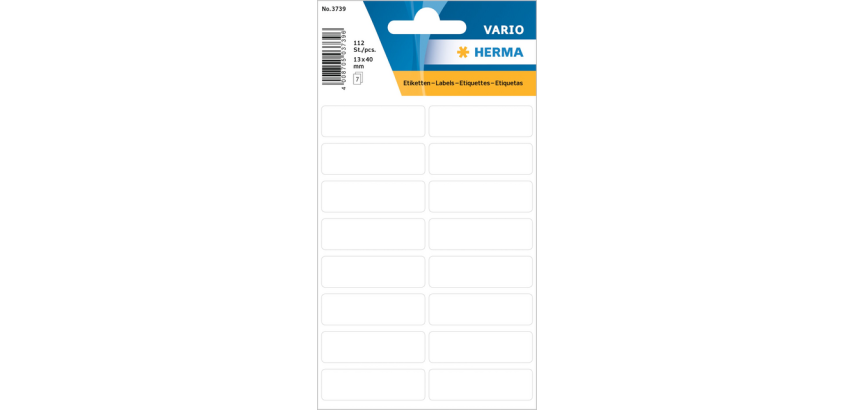 Etiket HERMA 3739 13x40mm wit 112 stuks