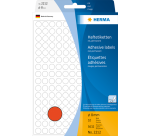 Etiquette HERMA 2212 rond 8mm rouge 5632 pièces