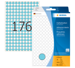 Etiket HERMA 2213 rond 8mm blauw 5632 stuks