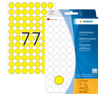 Etiket HERMA 2231 rond 13mm geel 2464 stuks