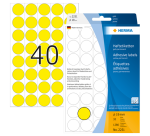 HERMA 2251 label round 19mm yellow 1280 pieces