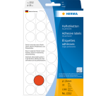 Etiquette HERMA 2252 rond 19mm rouge 1280 pièces