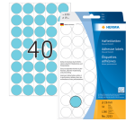 Etiquette HERMA 2253 rond 19mm bleu 1280 pièces